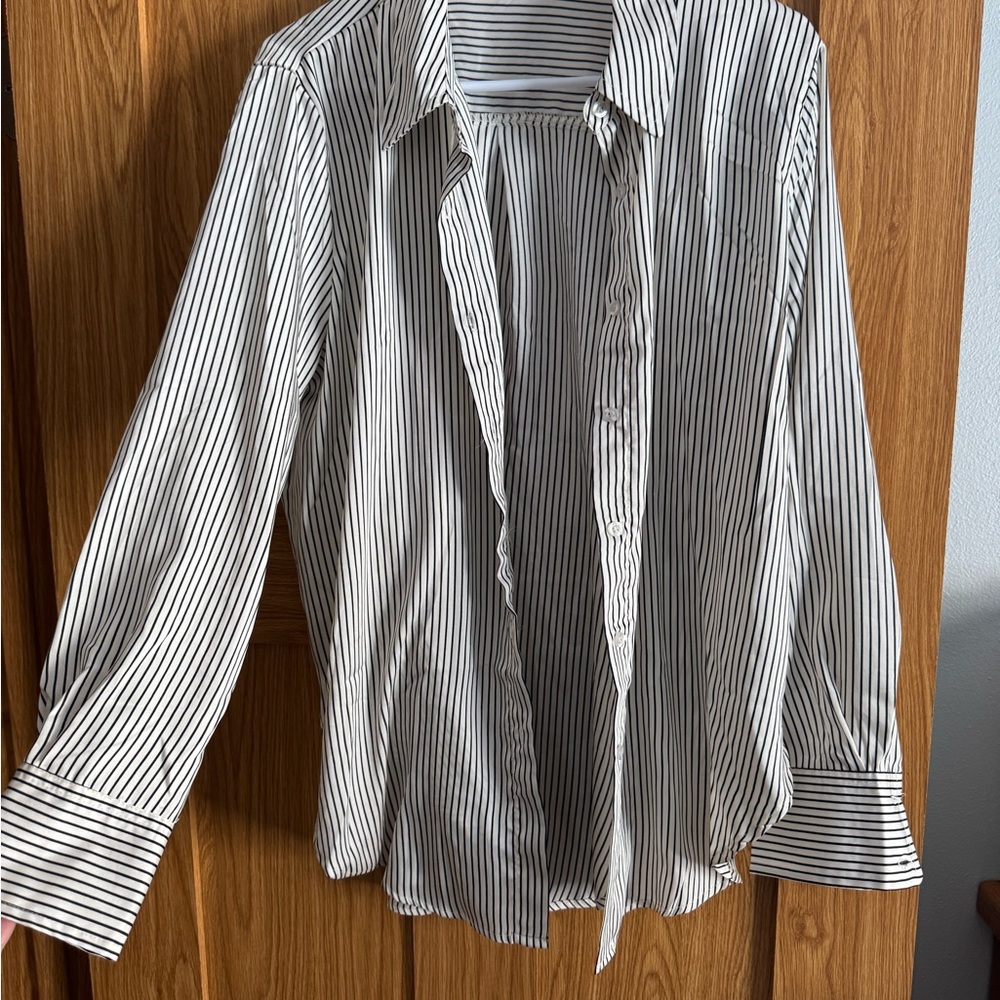 Classic Black and White Striped Men's Shirt